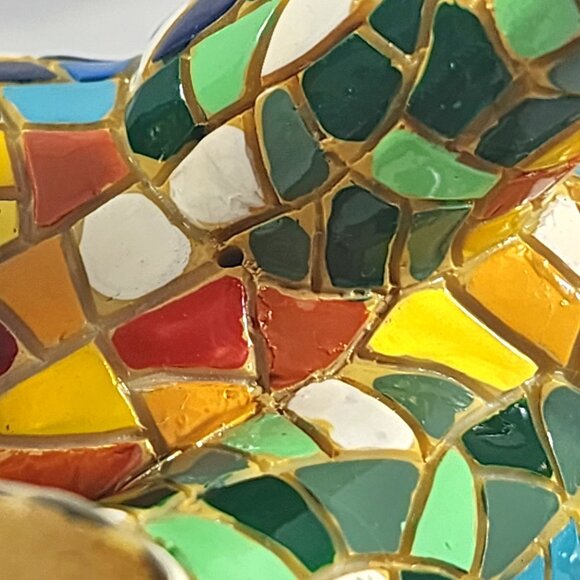 Vintage Mosaic Lucky Elephant Figurine Handmade Luck Statue Vtg Gaurdi Barcino - Picture 8 of 9